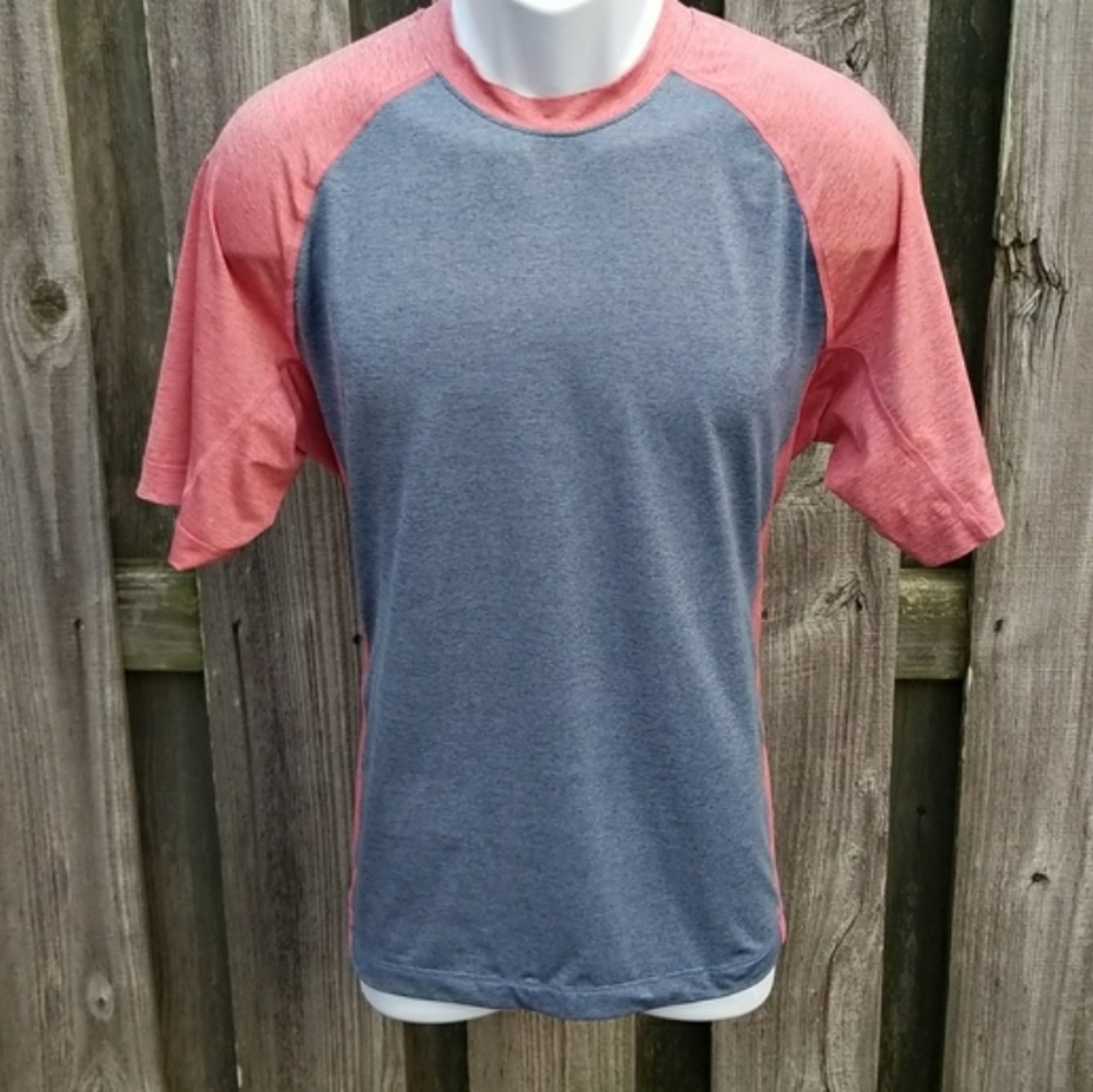 Men's Lands' End Color Block Rash Guard Swim Shirt